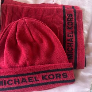 MK  unisex beanie & scarf set .